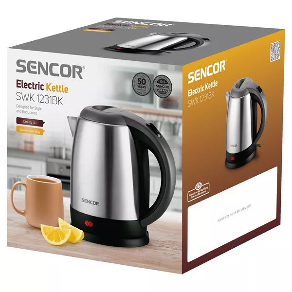 Sencor SWK 1231BK 1,2l inox fekete vízforraló