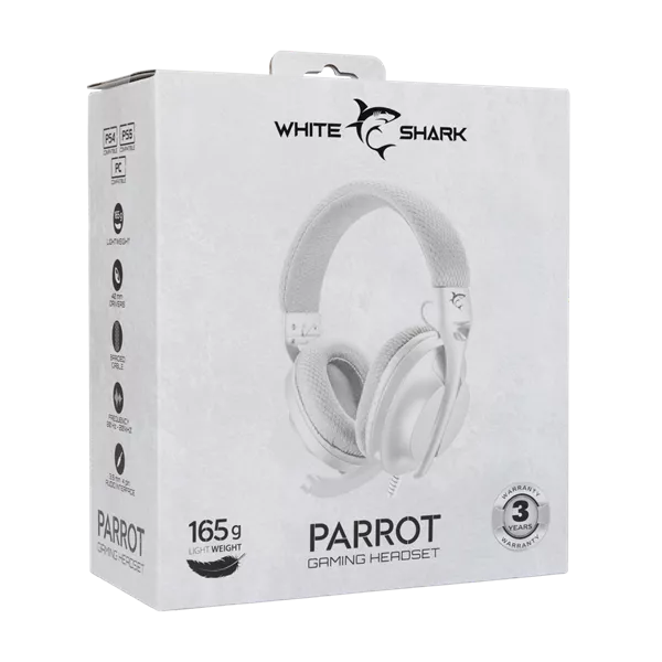 White Shark WS GH-2440W/G PARROT-W/G fehér-szürke gamer headset