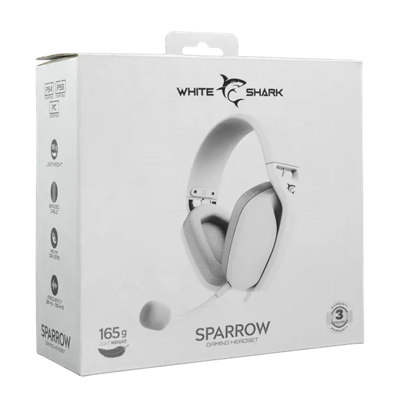 White Shark WS GH-2443W SPARROW-W fehér gamer headset