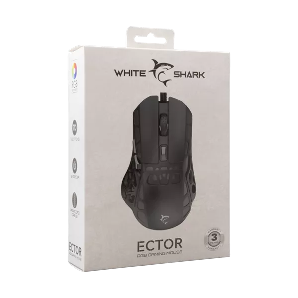 White Shark WS GM-5016B ECTOR-B vezetékes fekete gamer egér