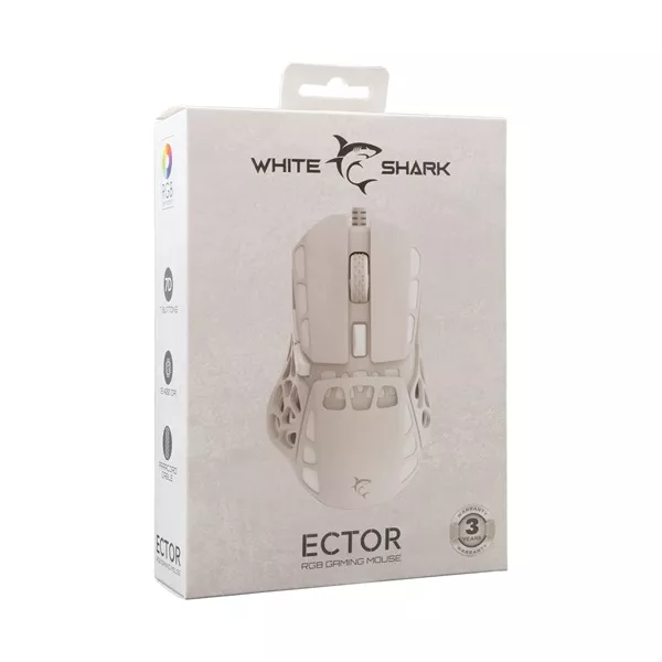 White Shark WS GM-5016W ECTOR-B vezetékes fehér gamer egér