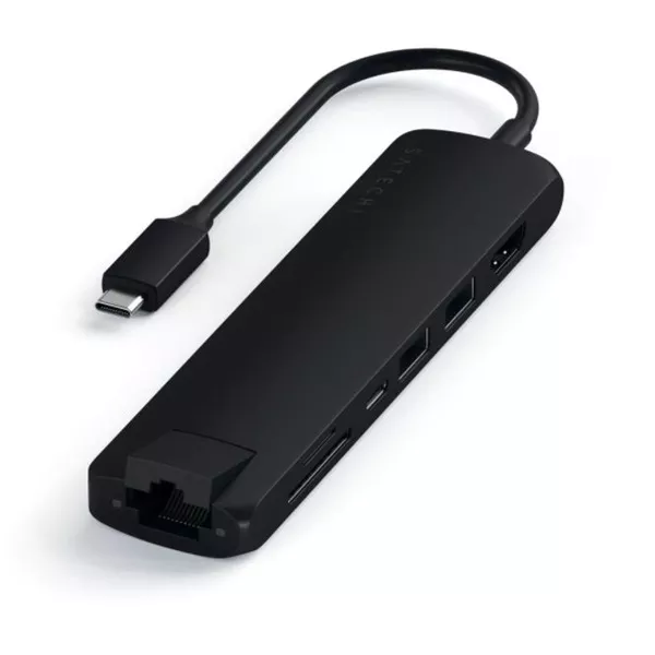 Satechi ST-UCSMA3K Aluminium Slim Type-C 4K HDMI fekete HUB