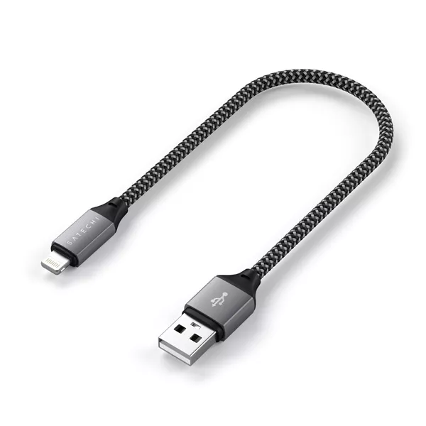 Satechi ST-TAL10M 25cm USB A - Lightning szürke kábel