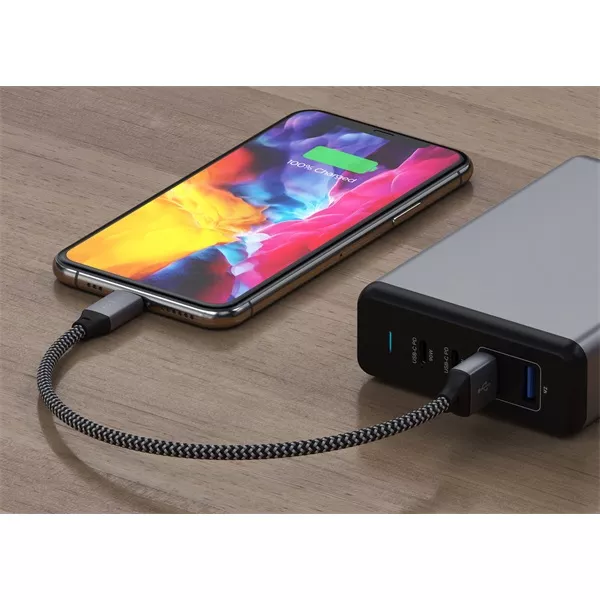 Satechi ST-TAL10M 25cm USB A - Lightning szürke kábel