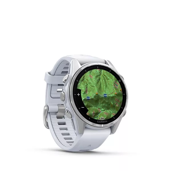 Garmin 010-02903-00 fenix 8 AMOLED (43mm) fehér szilikon pántos ezüst okosóra