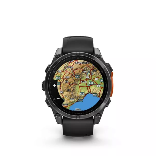 Garmin 010-02904-00 fenix 8 AMOLED (47mm) szilikon pántos fekete okosóra