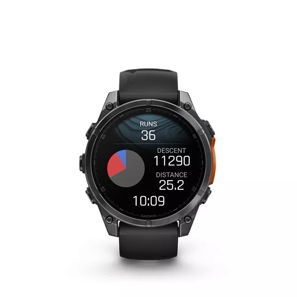 Garmin 010-02904-00 fenix 8 AMOLED (47mm) szilikon pántos fekete okosóra