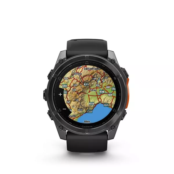 Garmin 010-02905-00 fenix 8 AMOLED (51mm) szilikon pántos fekete okosóra