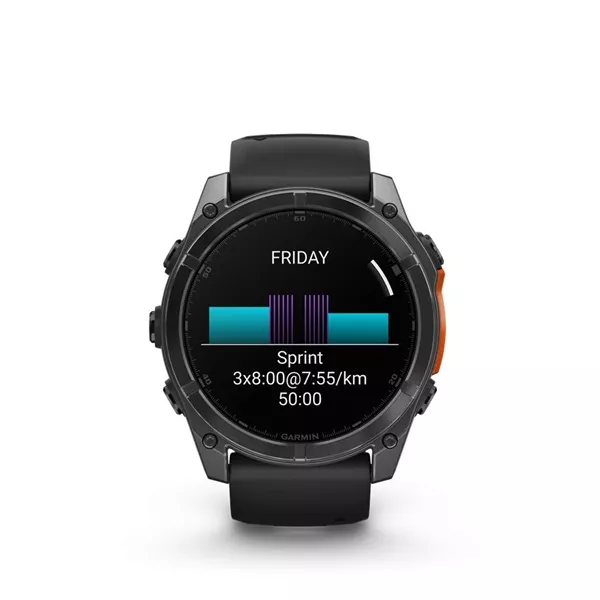 Garmin 010-02905-00 fenix 8 AMOLED (51mm) szilikon pántos fekete okosóra