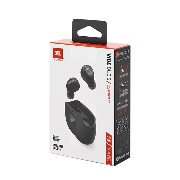 JBL Vibe Buds True Wireless Bluetooth fekete fülhallgató