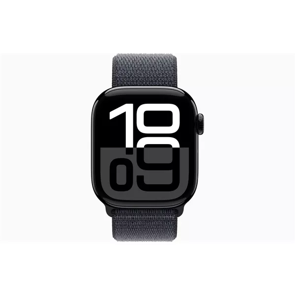 Apple Watch S10 GPS (42mm) kozmoszfekete alumínium tok, tinta sportszíj okosóra