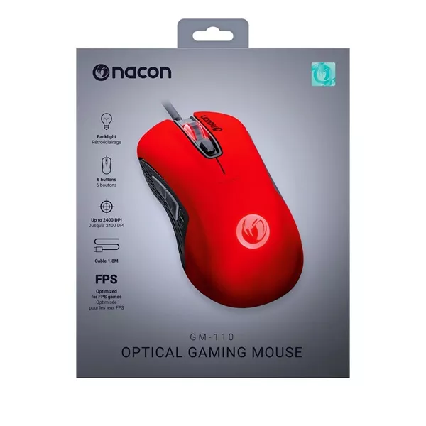 Nacon 2809108 GM-110 piros gamer egér