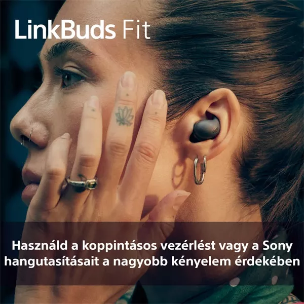 Sony WF-LS910N Linkbuds Fit zajszürős True Wireless Bluetooth fekete fülhallgató