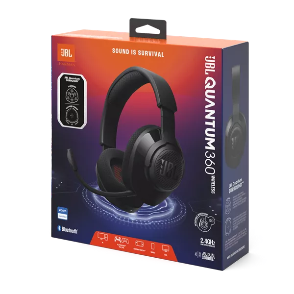 JBL Quantum 360 vezeték nélküli fekete gamer headset