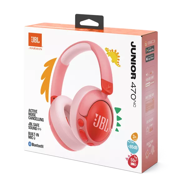 JBL JR 470 NC vezeték nélküli zajszűrős pink gyermek fejhallgató