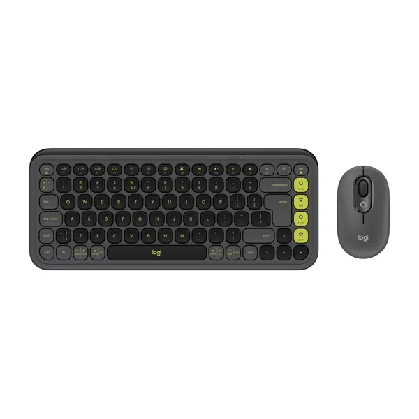 Logitech 920-013140 POP Icon Combo US vezeték nélküli grafitszürke/zöld billentyűzet és egér