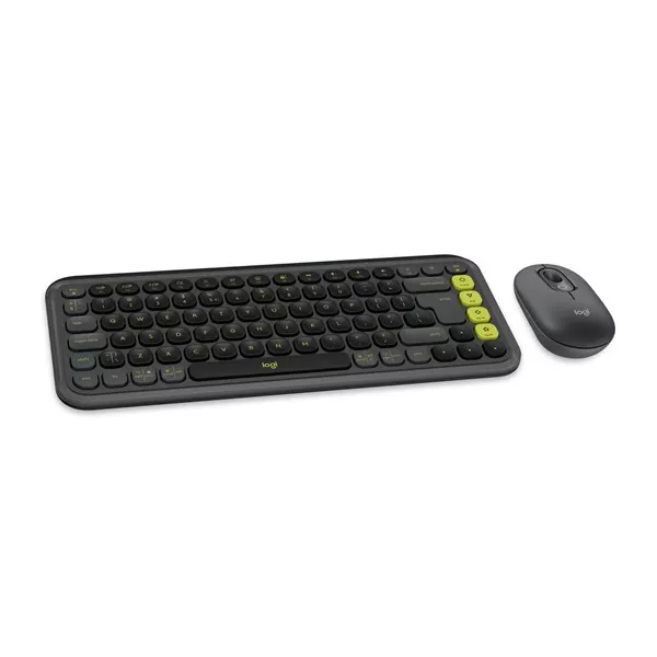 Logitech 920-013140 POP Icon Combo US vezeték nélküli grafitszürke/zöld billentyűzet és egér