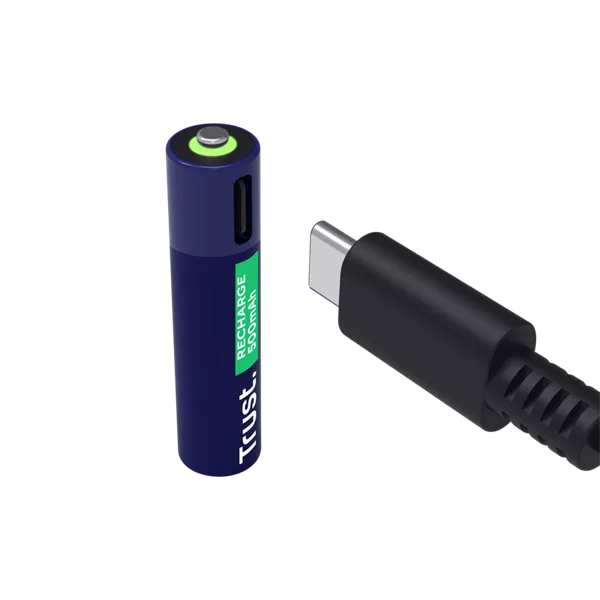 Trust 25585 újratölthető AAA elem USB-C csatlakozással 2db