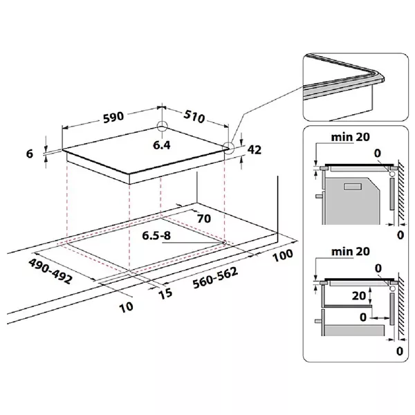 Whirlpool AKT 8601 IX beépíthető kerámia főzőlap