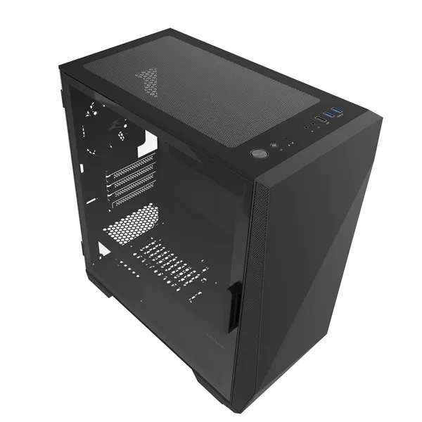 ZALMAN Ház Mini ATX Z1 ICEBERG BK Tápegység nélkül, Fekete Üvegfalú