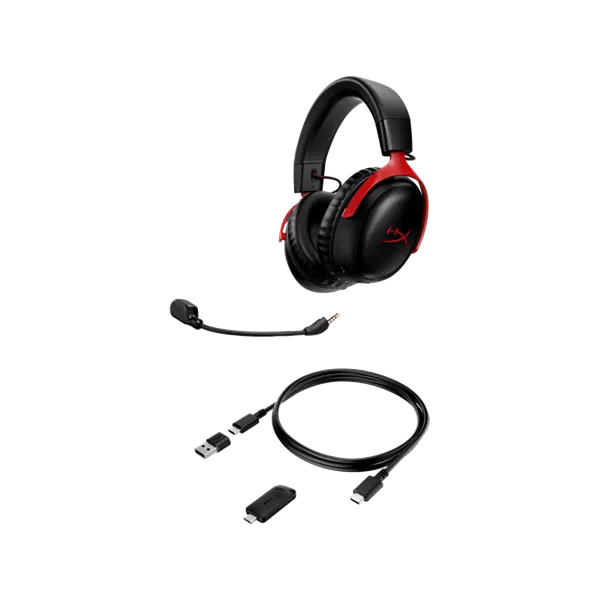 HP RENEW HyperX Cloud III Wireless fekete-piros gamer headset