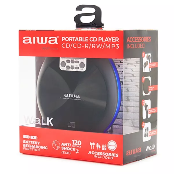 Aiwa PCD-810BL hordozható kék CD lejátszó