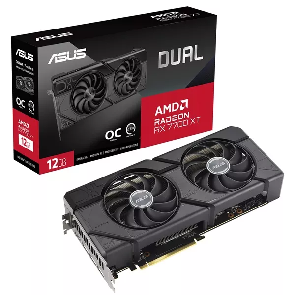 ASUS DUAL-RX7700XT-O12G AMD 12GB GDDR6 192bit PCIe videokártya