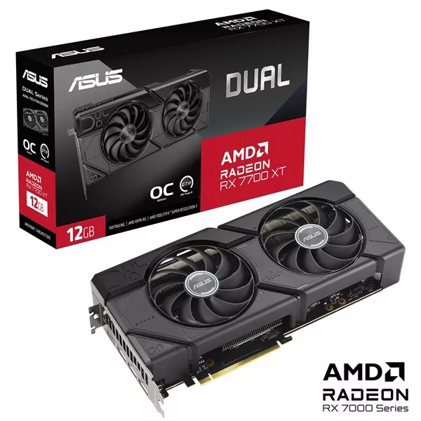 ASUS DUAL-RX7700XT-O12G AMD 12GB GDDR6 192bit PCIe videokártya