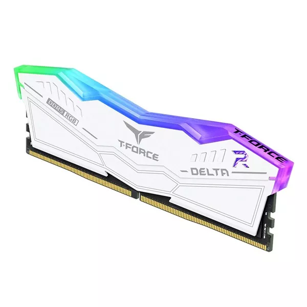 Teamgroup 32GB 6400MHz DDR-5 T-Force Delta (Kit! 2db 16GB) (FF4D532G6400HC40BDC01) fehér memória