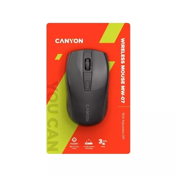 Canyon MW-7 optikai vezeték nélküli egér fekete