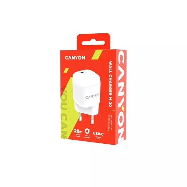 Canyon CNE-CHA36W01 36W univerzális hálózati töltő adapter fehér (QC3.0)