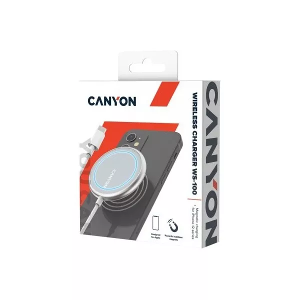 Canyon WS-100 15W univerzális vezeték nélküli töltő adapter (Qi)