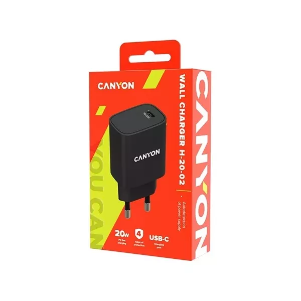 Canyon H-20-02 20W univerzális hálózati töltő adapter fekete