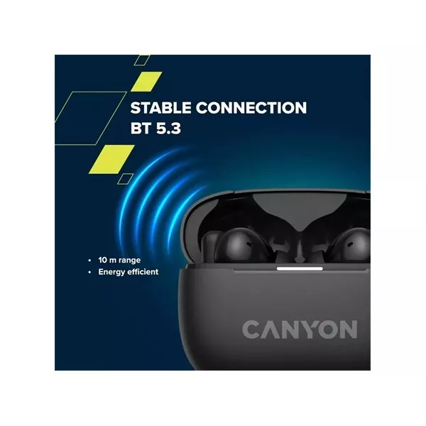 Canyon TWS-10 True Wireless Bluetooth fekete fülhallgató