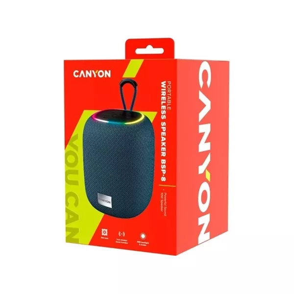 Canyon BSP-8 1800mAh hordozható Bluetooth szürke hangszóró