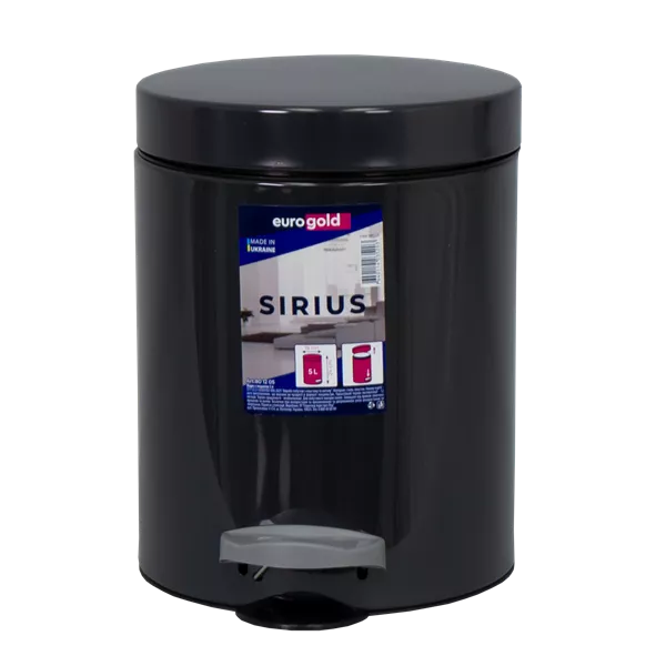EUROGOLD SIRIUS 5l 19x24cm antracit szürke pedálos szemetes