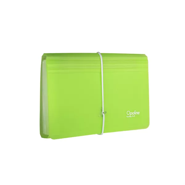 Oxybag Opaline PP DL 13 rekeszes áttetsző-zöld harmonika irattartó