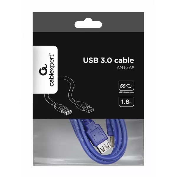 Gembird CCP-USB3-AMAF-6 High End 1,8m USB-A (male) - USB-A (female) USB 3.0 kék bővítő kábel