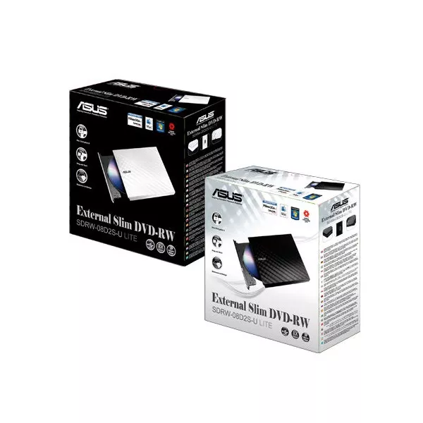 ASUS SDRW-08D2S-U LITE/WHITE USB dobozos fehér DVD író