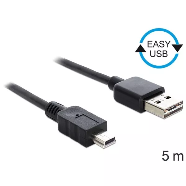 Delock 83365 EASY-USB 2.0 -A apa > USB 2.0 mini apa 5 m kábel