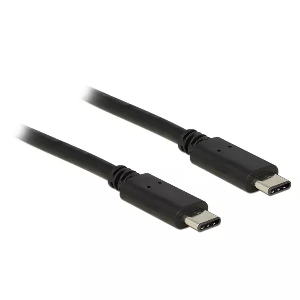 Delock 83672 0,5m USB Type-C 2.0 apa - USB Type-C 2.0 apa fekete kábel