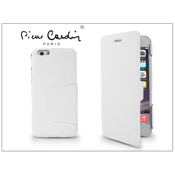 Pierre Cardin FP01B-WTIP6P DeLuxe Slim Folio iPhone 6 Plus/6S Plus fehér oldalra nyíló tok