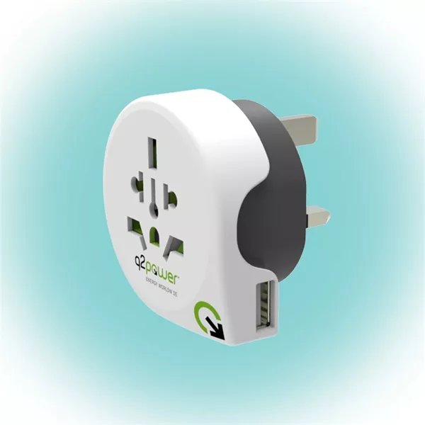 Q2 Power Q2WUK-USB Világ - Egyesült Királyság USB utazó adapter