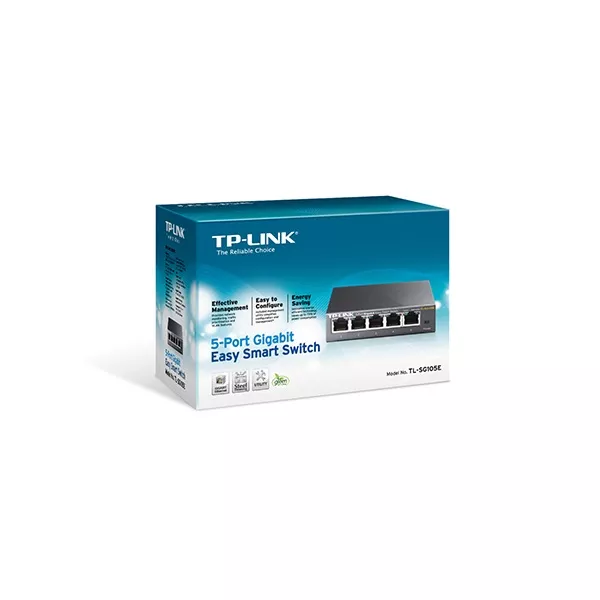TP-Link TL-SG105E 5port 10/100/1000Mbps LAN menedzselhető asztali Switch