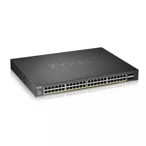 ZyXEL XGS1930-52HP 48port GbE LAN PoE (375W) 4port 10GbE SFP+ L2+ menedzselhető switch