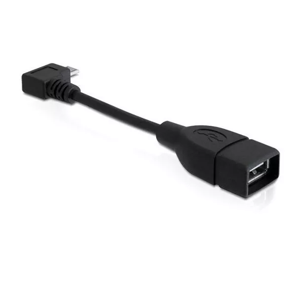 Delock 83104 11cm USB kábel, mikro-B, forgatott - USB2.0-A anya OTG