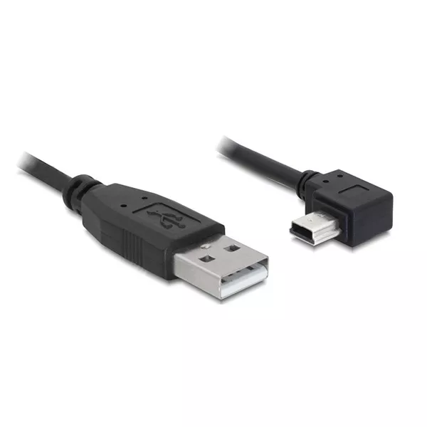 Delock 82683 USB 2.0-A apa - USB mini-B 5 tűs  könyök apa átalakító kábel, 3m
