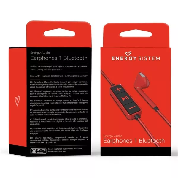 Energy Sistem EN 428410 Earphones 1 Bluetooth piros fülhallgató