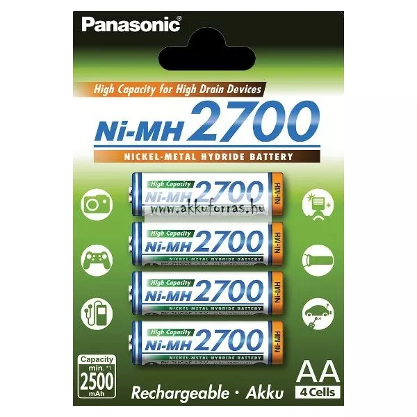 Panasonic Eneloop AA 2700mAh ceruza akkumulátor 4db/bliszter