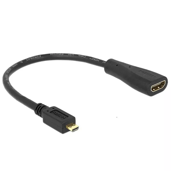 Delock 65391 High Speed HDMI micro D apa > A anya HDMI kábel adapter Ethernettel